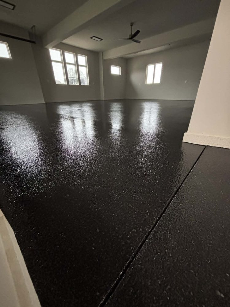 Dark Flake System · Finished Kansas City, MO by HH Next-Level Epoxy