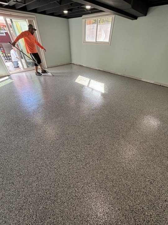 Large Commercial Flake Floor Kansas City, MO by HH Next-Level Epoxy