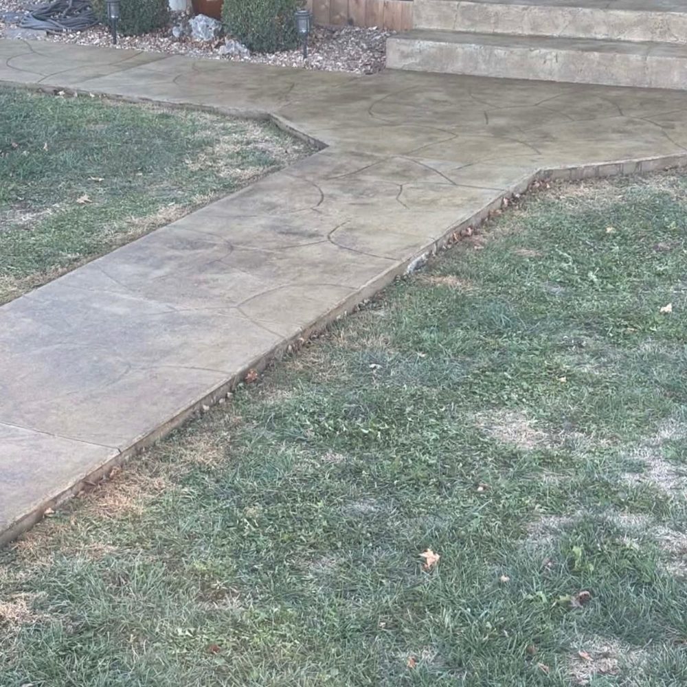 Stamped concrete walkway exterior sealing Kansas City MO